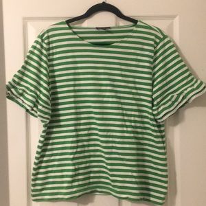 Green Stripe J Crew Top💚